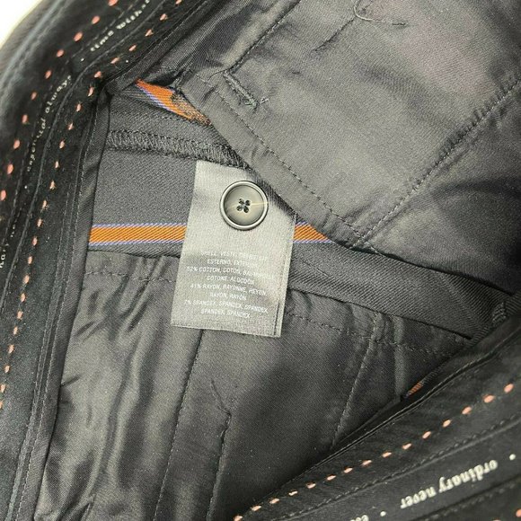 Anthropologie Essential Slim Striped Pant Cotton Blend Pocket Flat Front Women 4 - Picture 9 of 10